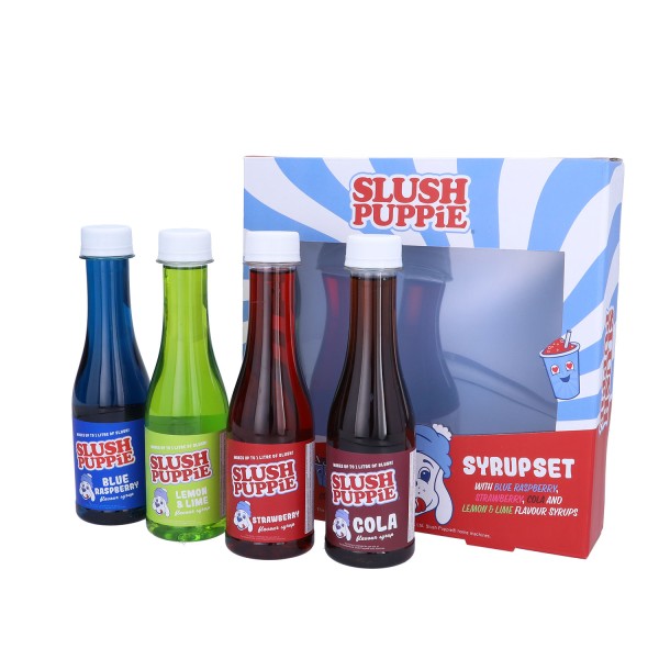 Slush Sirup 4er Set „Brombeere, Erdbeere, Cola, Zitrone & Limette“ – 180ml