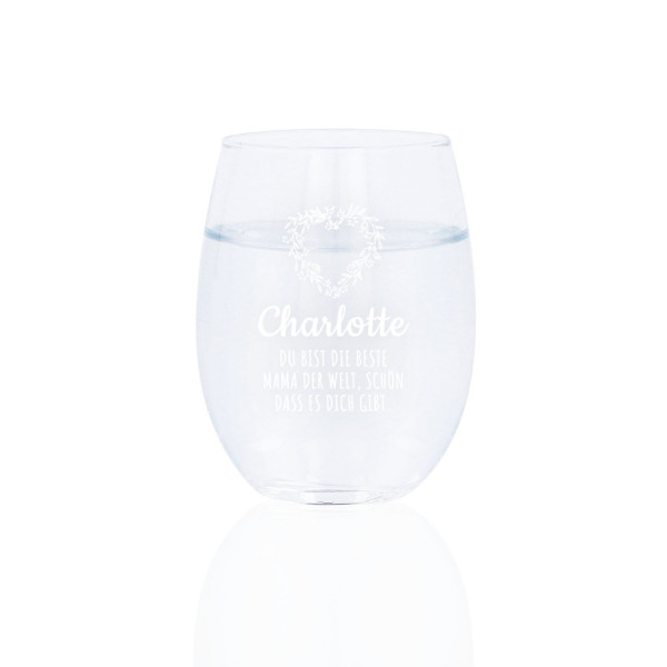 Wasserglas mit Gravur „Aqua small“