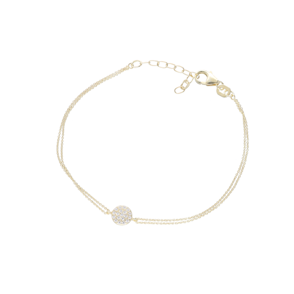 Armband mit Zirkonia in gold – 925 Silber vergoldet (16–19 cm)
