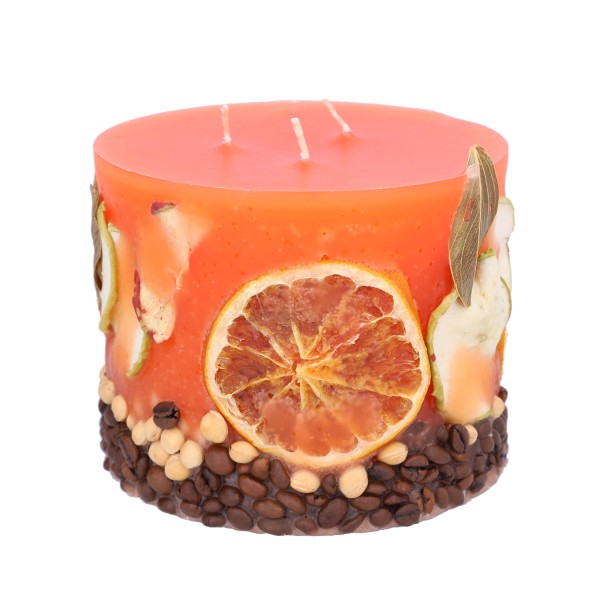 Große Duftkerze mit Früchten in orange – Orange