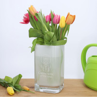 LEONARDO Vase mit Gravur „Lucca“ satiniert (11 x 20 cm)