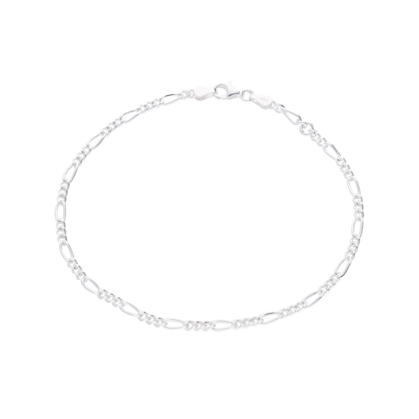 Figaro Fußkette in silber – 925 Silber (25 cm)