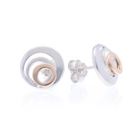 Runde Ohrstecker mit roségold – 925 Silber