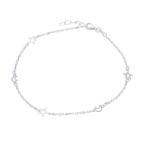 Fußkette „Sternenhimmel“ in silber – 925 Silber (24–26 cm)