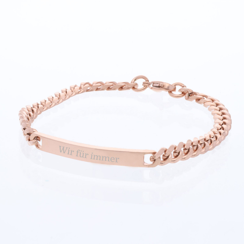 Armband mit Gravur in roségold (19 cm)