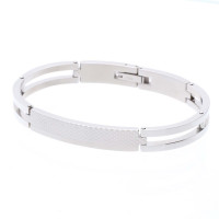 Männer Armband mit Karomuster aus Edelstahl (21cm)