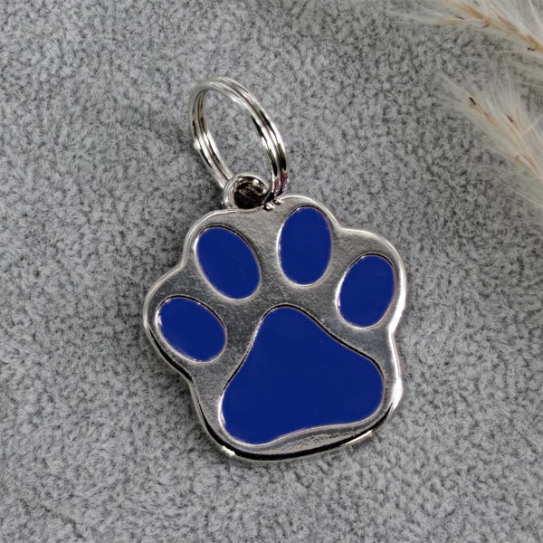 Hundemarke Pfote - Farbe: Blau