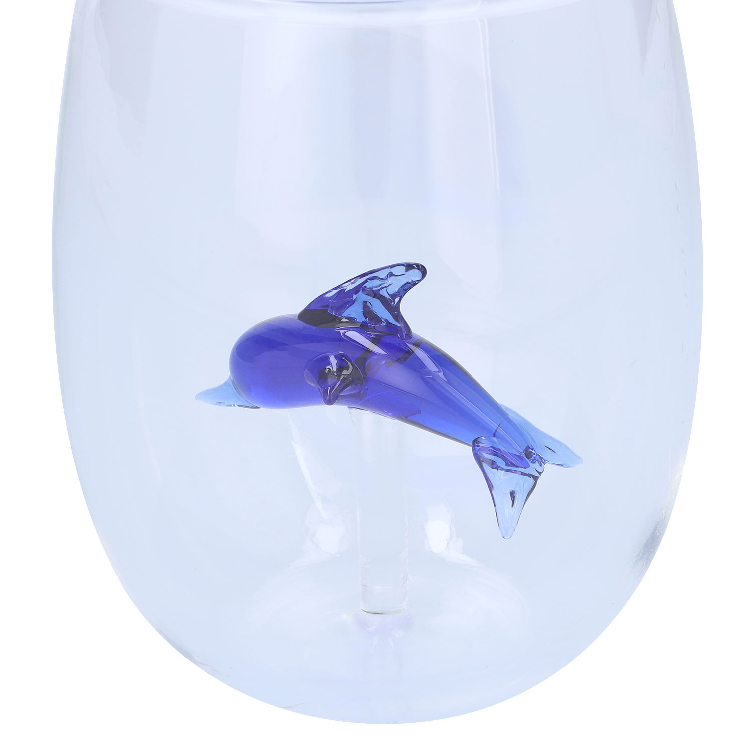 Schönes Trinkglas mit Delfinen Delfin Echt Handgeschliffen 