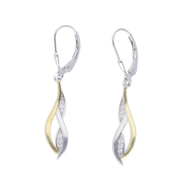 Ohrringe „Waves“ mit Zirkonia – 925 Silber