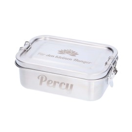 Lunchbox aus Aluminium mit Gravur „Silber“