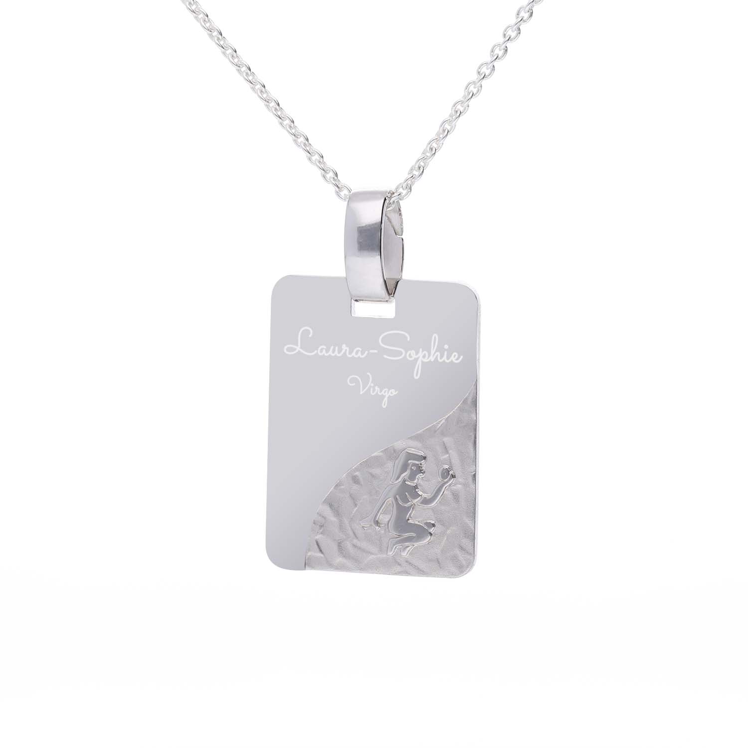 Sternzeichen Kette Jungfrau (mit Gravur), hochwertig 925er Silber