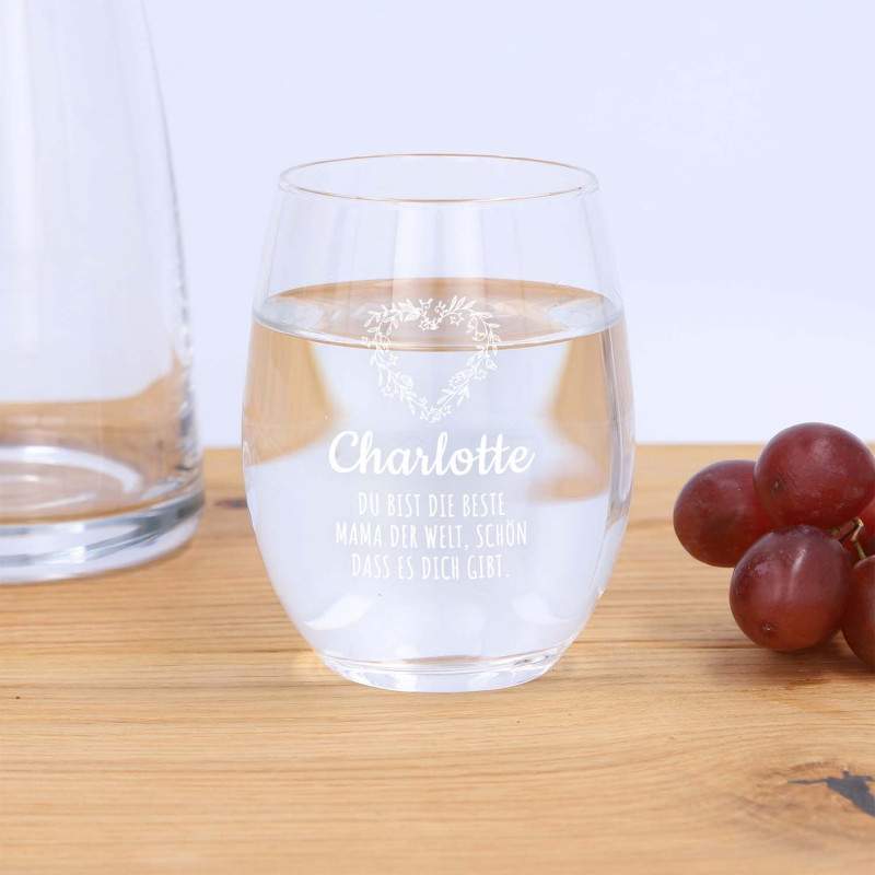 Wasserglas mit Gravur „Aqua small“