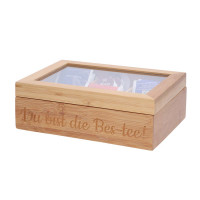 Teebox mit Gravur (transparenter Deckel)