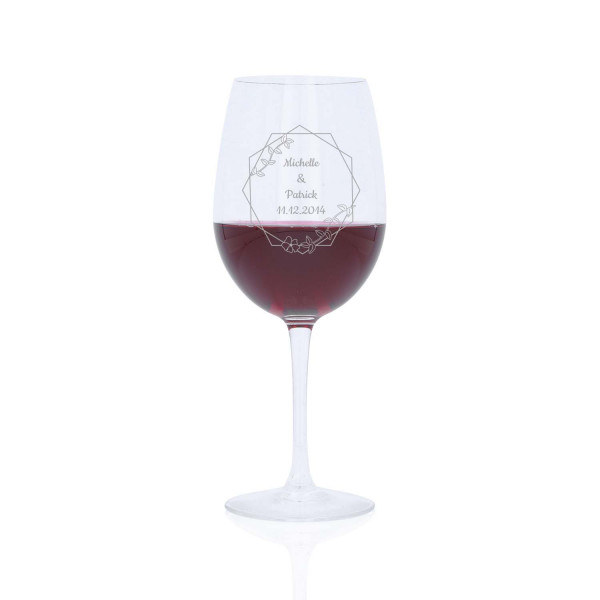 Rotweinglas mit Gravur „Bordeaux“