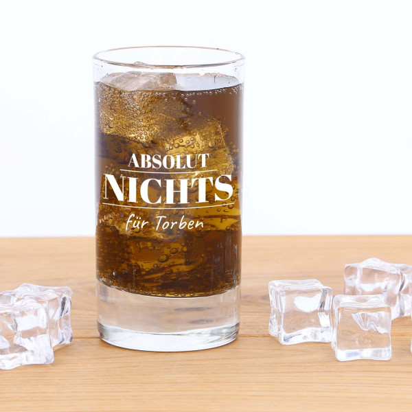 Kleines Longdrink Glas mit Gravur „Holiday“