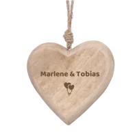 Herz Anhänger mit Gravur aus Holz – 15 cm