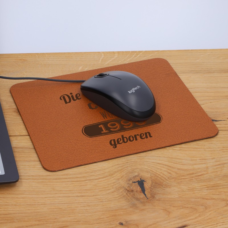 Mouse Pad aus Leder mit Gravur – „Light“