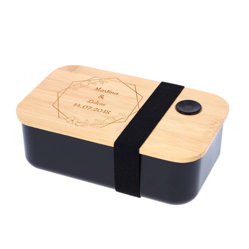 Lunchbox mit graviertem Bambusdeckel