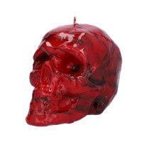 Totenkopf Kerze rot