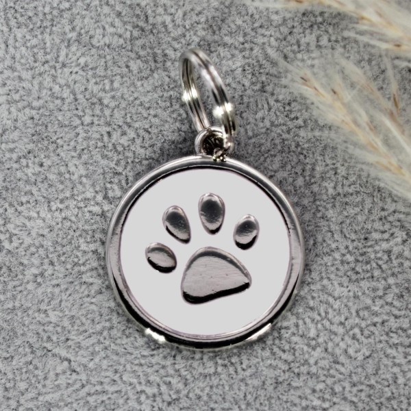 Hundemarke Rund - Farbe: Weiß