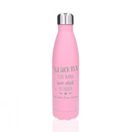 Edelstahl Trinkflasche mit Gravur „Pink“ (500 ml)