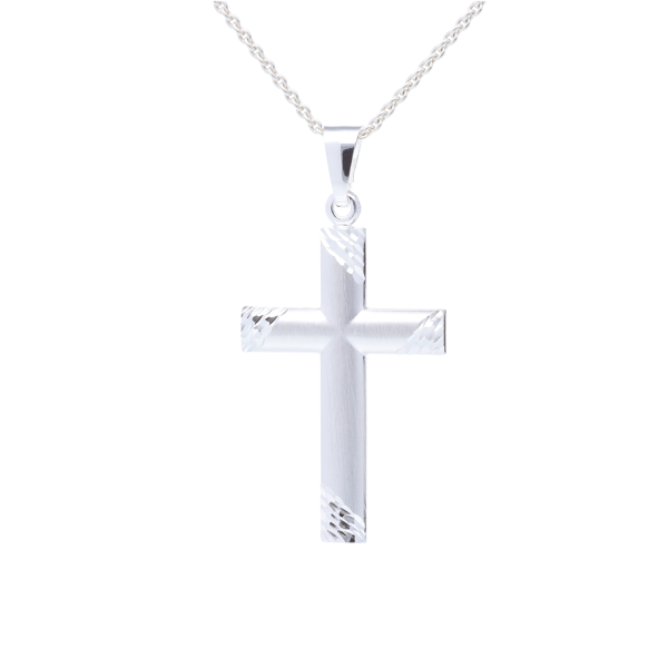 Anhänger „Kreuz“ mit Gravur und Schraffur – 925 Silber