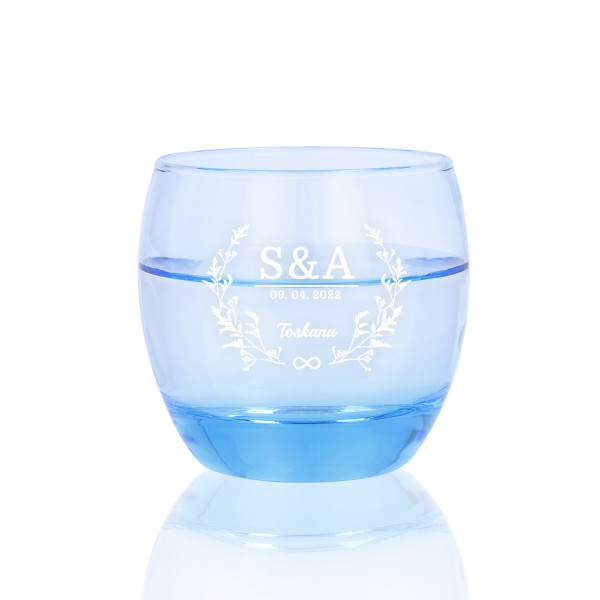 Wasserglas mit Gravur „Liquid“