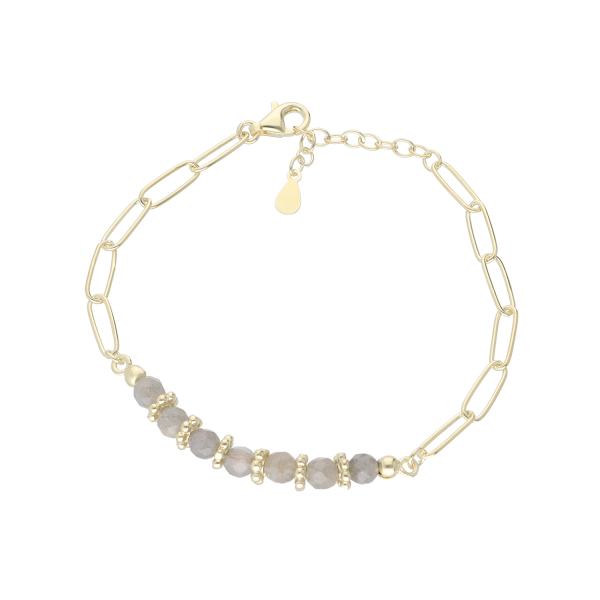 Armband mit Edelsteinen „Labradorite“ in gold – 925 Silber vergoldet (16–19cm)