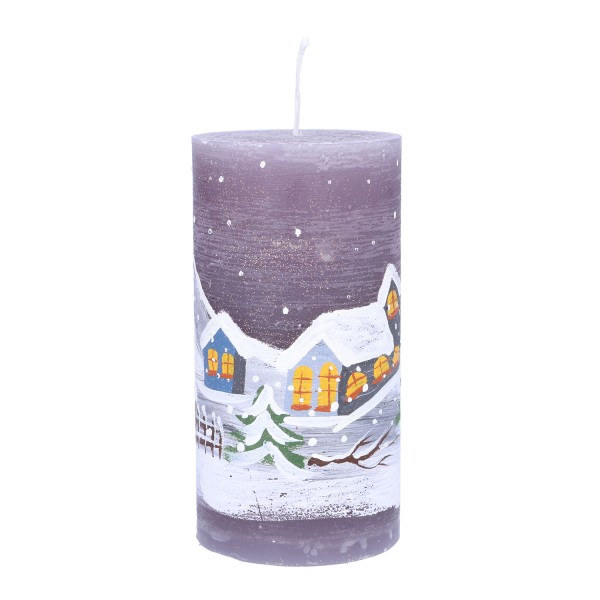 Kerze „Winter Wunderland“ – Grau