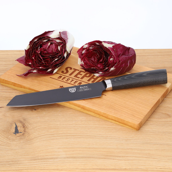 Asiatisches Küchenmesser mit Textil-Micarta Griff – 18 cm Klinge