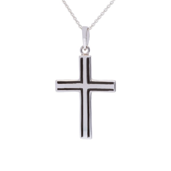 Moderner Anhänger „Kreuz“ mit Gravur – 925 Silber