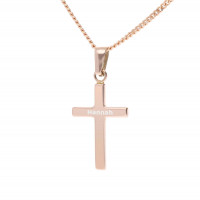 Anhänger „Kreuz“ mit Gravur in roségold – 375er Gold