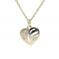 Halskette mit Herz Anhänger und Zirkonia – 333er Gold