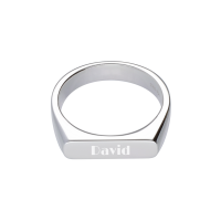Siegel Ring rechteckig mit Gravur – 925 Silber