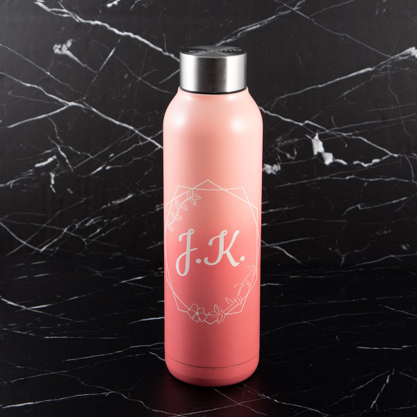Trinkflasche mit Gravur aus Edelstahl „Pink mit Verlauf“ (630ml)