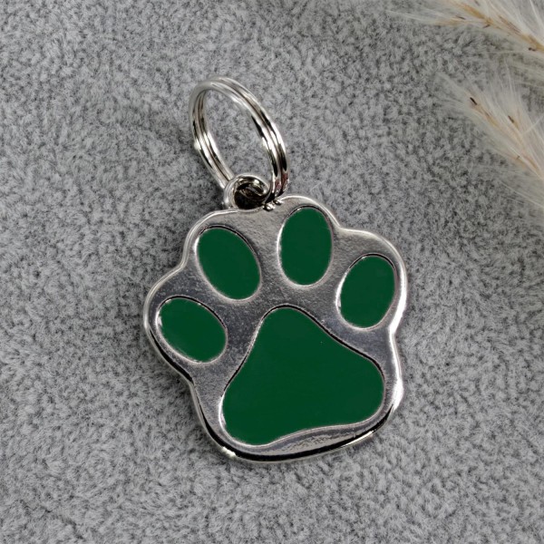 Hundemarke Pfote - Farbe: Grün