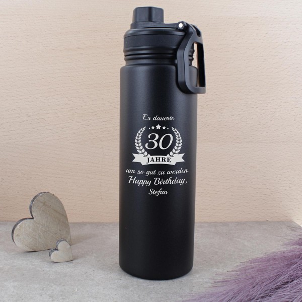 Outdoor´Thermo-Trinkflasche \"Wanderer\" Edelstahl matt 710ml 