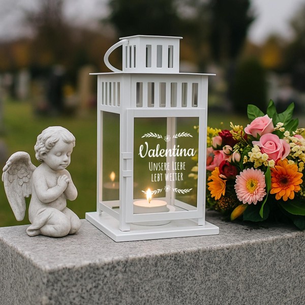 Grab-Laterne Klein für Teelichter in Weiß