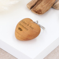 Holz Schlüsselanhänger „Herz“ mit Gravur aus Eiche