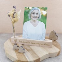 Kartenhalter / Fotohalter mit kleiner Blumenvase