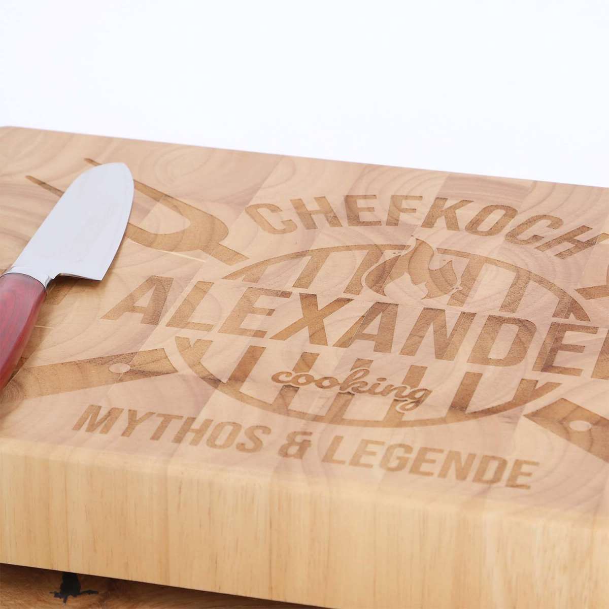 Schneidebrett Gummibaum-Holz (Preis inkl. Gravur)