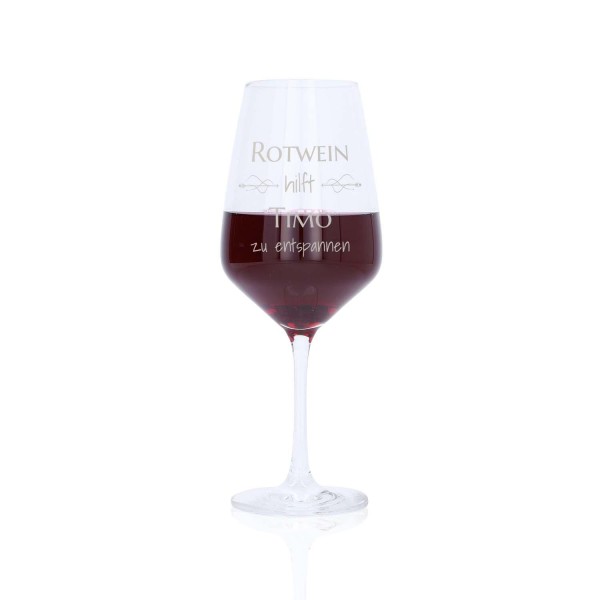 Rotweinglas mit Gravur &#8222;Burgund&#8220;