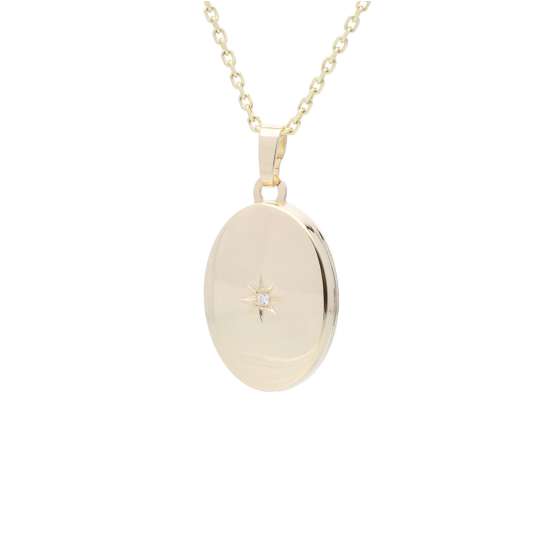 AMOONIC Foto-Medallion Anhänger – Oval, Vergoldet, Aufklappbar Mit Bild & Gravur – Personalisierte Kette Für Damen