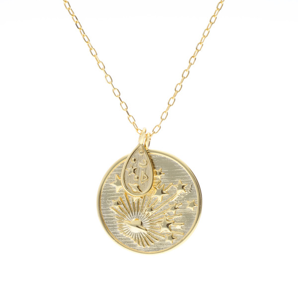 Halskette „Nachthimmel“ mit Gravur – 925 Silber vergoldet