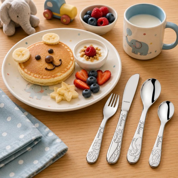 Amefa Kinderbesteck 4-teilig mit Gravur Dschungeltiere