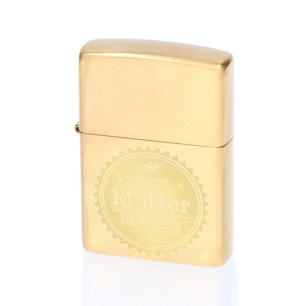 Zippo® Gold mit Gravur (Brass Brushed)