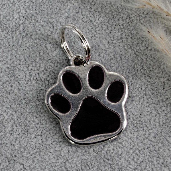 Hundemarke Pfote - Farbe: Schwarz