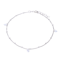 Fußkette „Taiping“ mit Zirkonia – 925 Silber (23–25 cm)