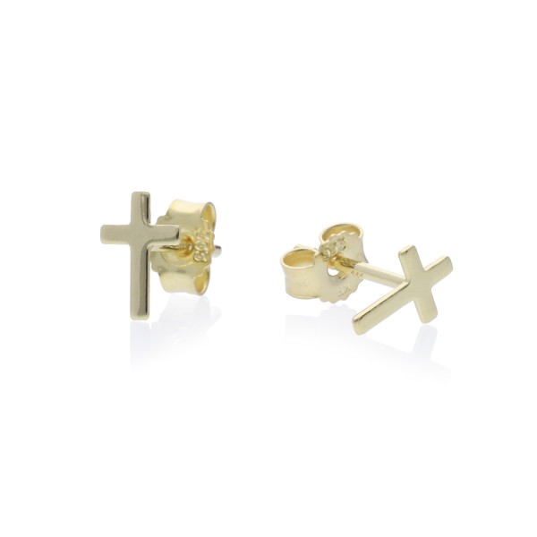 Ohrstecker „Kreuz“ – 333er Gold