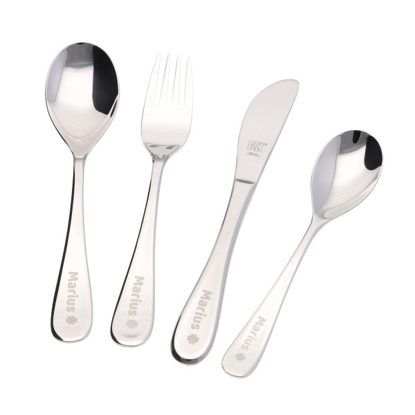 ZWILLING® Kinderbesteck 4-teilig mit Gravur „Filou“